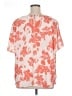 Cherokee Floral Orange Short Sleeve Blouse Size 1X - photo 2