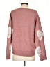 Altar'd State Hearts Pink Pullover Sweater Size XS - photo 2