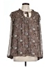 Entro 100% Polyester Brown Long Sleeve Blouse Size L - photo 1