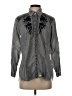 Chic Connection Floral Solid Gray Long Sleeve Blouse Size S - photo 1