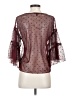 Express Polka Dots Burgundy 3/4 Sleeve Blouse Size S - photo 2