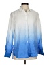 J. McLaughlin 100% Linen Color Block Blue Long Sleeve Button-Down Shirt Size M - photo 1