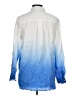 J. McLaughlin 100% Linen Color Block Blue Long Sleeve Button-Down Shirt Size M - photo 2