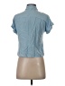 Sim & Sam 100% Rayon Solid Blue Short Sleeve Blouse Size S - photo 2