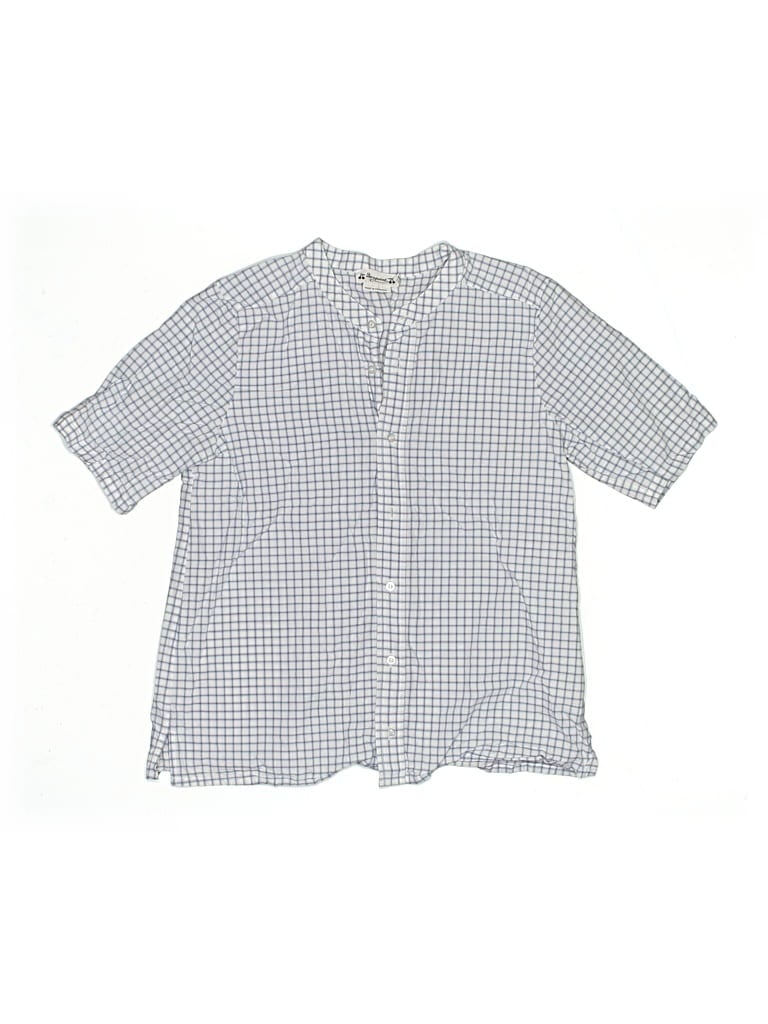 Pre-owned Bonpoint Kids' Short Sleeve Button Down Shirt In Blue
