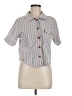 Unbranded Stripes Gray Short Sleeve Button-Down Shirt Size M - photo 1