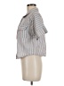 Unbranded Stripes Gray Short Sleeve Button-Down Shirt Size M - photo 5