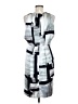Poleci 100% Silk Graphic Gray Casual Dress Size 10 - photo 2