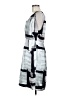 Poleci 100% Silk Graphic Gray Casual Dress Size 10 - photo 5