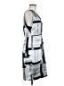 Poleci 100% Silk Graphic Gray Casual Dress Size 10 - photo 4
