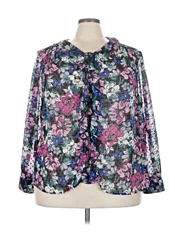 Tahari by ASL Long Sleeve Blouse (view 1)