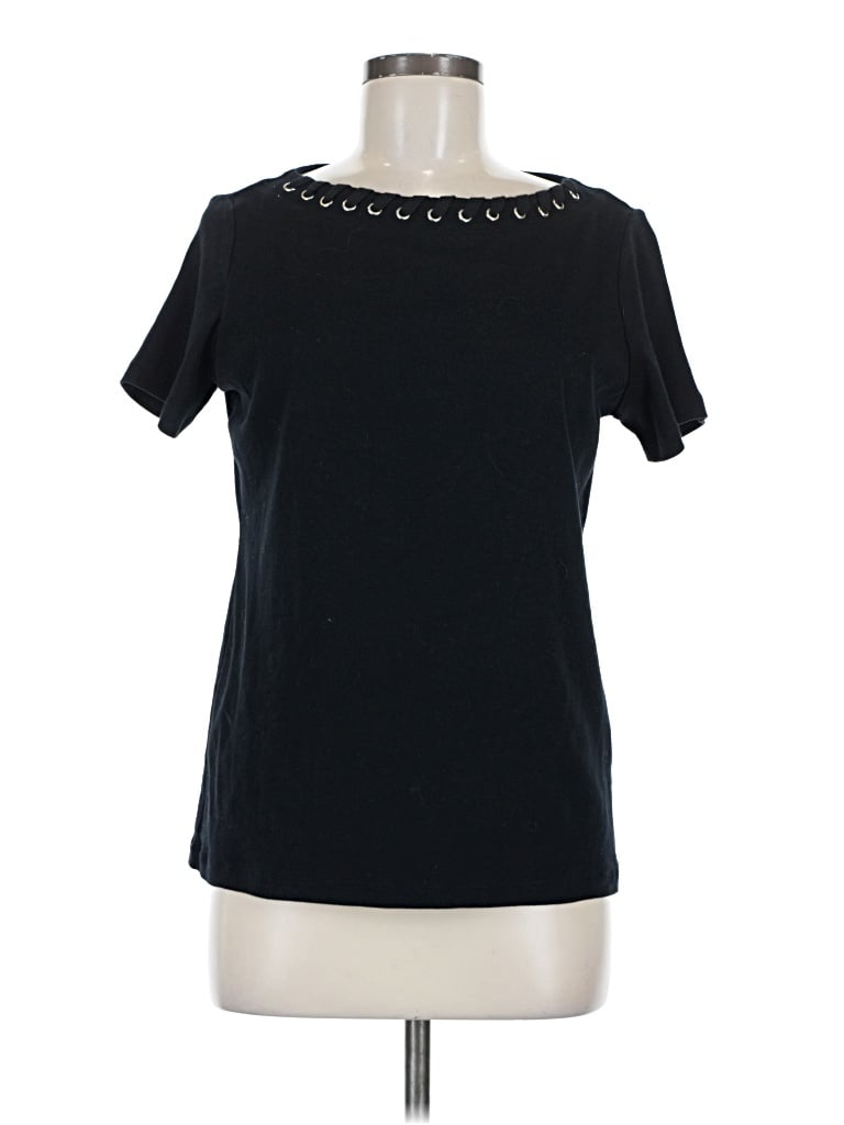 Pre-owned Karen Scott Short Sleeve T-shirt In Black