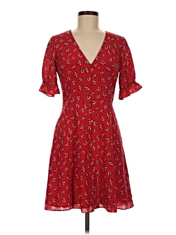 Madewell Silk Ruffle-Sleeve Button-Front Dress in Little Lilies (view 1)