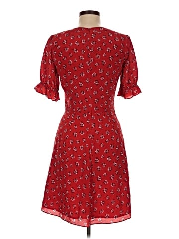 Madewell Silk Ruffle-Sleeve Button-Front Dress in Little Lilies (view 2)