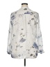 Unbranded 100% Cotton Floral Silver 3/4 Sleeve Blouse Size XL (estimated) - photo 2