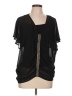 XOXO 100% Polyester Black Short Sleeve Blouse Size L - photo 1