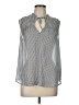 Gap 100% Polyester Silver Sleeveless Blouse Size L - photo 1