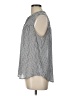 Gap 100% Polyester Silver Sleeveless Blouse Size L - photo 5