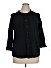 Lands' End Black 3/4 Sleeve Button-Down Shirt Size 14 - 16 - photo 1