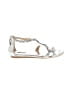 Badgley Mischka 100% Leather Silver Sandals Size 8 1/2 - photo 1