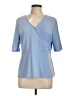 Liz Claiborne Blue Short Sleeve Blouse Size L - photo 1