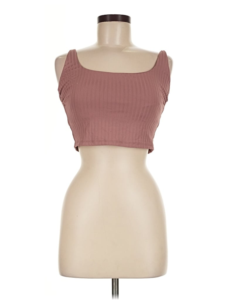 Pre-owned Shade & Shore Tube Top Brown Strapless Neckline Tops