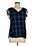 Vince Camuto Plaid Blue Sleeveless Blouse Size M - photo 1
