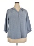 Unbranded Polka Dots Blue 3/4 Sleeve Blouse Size XXL - photo 1