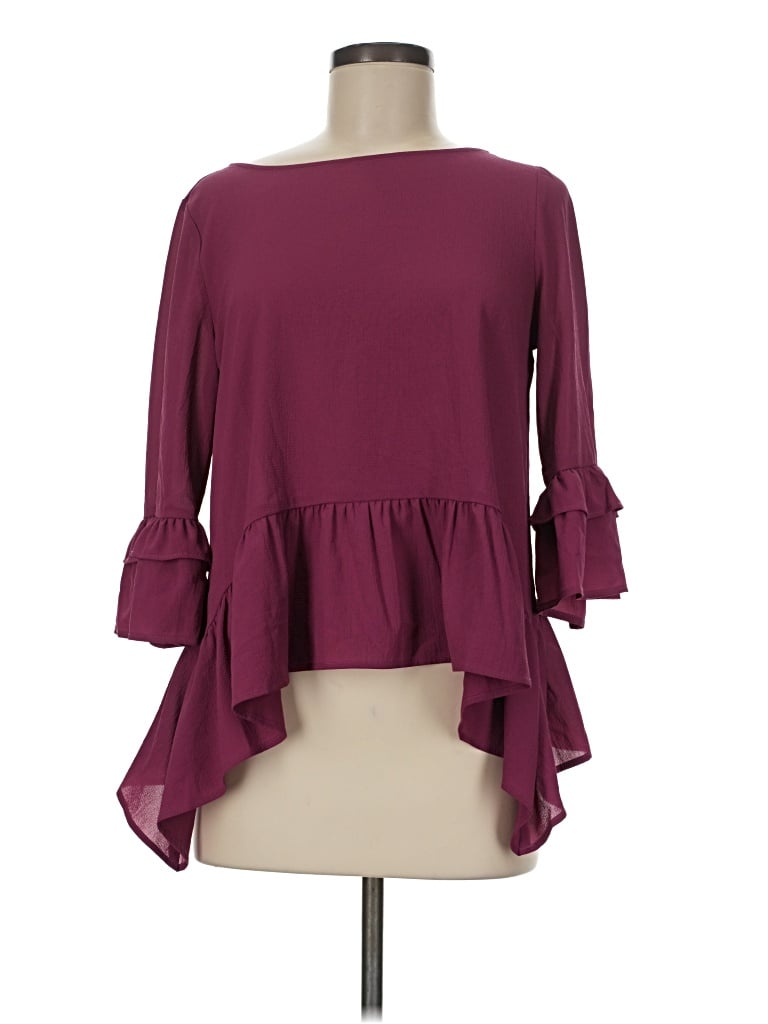 Pre-owned Gibson 3/4 Sleeve T-shirt In Purple