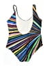 Unbranded Stripes Black One Piece Swimsuit Size 3X - photo 2