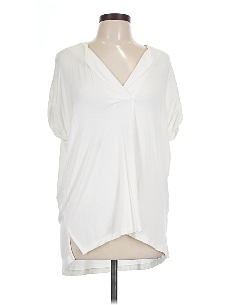 Pre-owned Lou & Grey For Loft Short Sleeve Blouse In Ivory