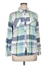 Relativity 100% Cotton Plaid Blue Long Sleeve Button-Down Shirt Size XL - photo 1