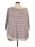 Maurices Stripes Burgundy Pullover Sweater Size 3X - photo 1
