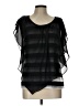 AB Studio Black Short Sleeve Blouse Size L - photo 1