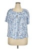 Rose + Olive Blue Short Sleeve Blouse Size 2X - photo 1