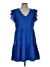 Sugarlips Solid Blue Casual Dress Size L - photo 1