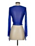 Shein Blue Long Sleeve Blouse Size 4 - photo 2