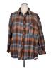 Emery Rose 100% Polyester Plaid Brown 3/4 Sleeve Blouse Size 2X - photo 1