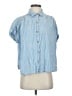 Faherty Stripes Blue Short Sleeve Button-Down Shirt Size S - photo 1
