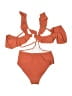 Cupshe Solid Orange One Piece Swimsuit Size S - photo 2