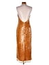 Halston 100% Polyester Metallic Orange Cocktail Dress Size 10 - photo 2