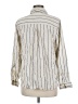 L.L.Bean 100% Tencel Stripes Ivory Long Sleeve Button-Down Shirt Size M - photo 2
