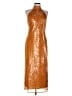 Halston 100% Polyester Metallic Orange Cocktail Dress Size 10 - photo 1