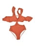 Cupshe Solid Orange One Piece Swimsuit Size S - photo 1