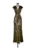 Mac Duggal 100% Polyester Gold Cocktail Dress Size 2 - photo 1