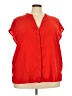 ELOQUII Red Short Sleeve Blouse Size 22 Plus - photo 1