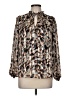 Haver 100% Polyester Silver Long Sleeve Blouse Size M - photo 1