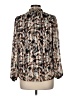 Haver 100% Polyester Silver Long Sleeve Blouse Size M - photo 2