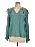 A New Day Teal Long Sleeve Blouse Size L - photo 1