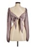 She + Sky 100% Polyester Gray Long Sleeve Blouse Size M - photo 1